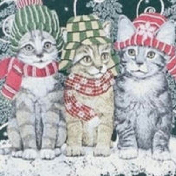 Cat Sweatshirt Womens Plus Size 3XL Crew Kitten Winter Scenery Green Casual Cozy - Picture 4 of 5